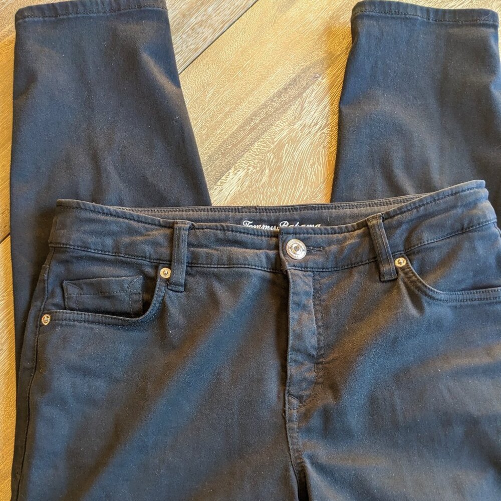 Tommy Bahamas Boracay Beach High Rise Black Denim Jeans Ankle, Size 6 L28